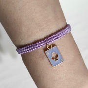 B496 Bransoletka Karta do gry AS makrama pleciona Handmade Rękodzieło