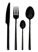 Komplet sztućców 24 elementy + do ciasta Ambition Como Black czarne