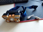 Lampka czołowa USB 4 tryby latarka nowa headlamp