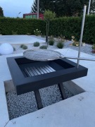 Grill nierdzewny premium z paleniskiem, stalowy 1mx1m ekskluzywny duży