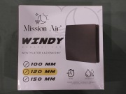 Wentylator łazienkowy Mission Air Windy 120mm timer czujnik wilgoci czarny