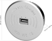 ORNO AE-1367/G bezprzewodowa ładowarka z dodatkowym złączem USB srebrna