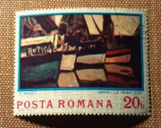 Łodzie w Honfleur. Claude Monet. Rumunia 1974 r