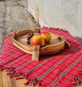 Drewniana taca na owoce, taca na przekąski