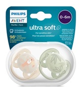Philips Avent ultra soft 0-6m smoczek 2 sztuki