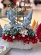 Piękny bukiet świątecznych świec świeczek hande made