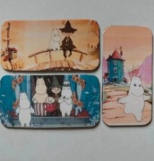 3 mini magnesy Moomin Muminek + gratis przypinka Muminki