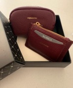 Kosmetyczka z portmonetką skórzana bordowa Wojewodzic nowa