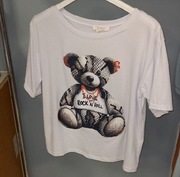 Biały t-shirt z nadrukiem