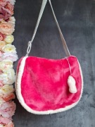 Torba na ramię, półsportowa, pluszowa, różowa