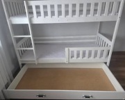 Łóżko piętrowe 80 x 190 drewniane jak nowe