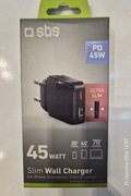 Ładowarka sieciowa SBS Slim Wall Czarger GAN PD 45W Czarny