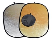 Blenda fotograficzna 2w1 srebrna złota 120 x 180 cm duża owalna