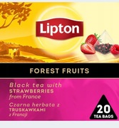 Herbata Lipton Forest Fruits czarna truskawki Francja 20 piramidek Tanio