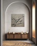 Obraz ręcznie malowany akryl na płótnie 100x100 „Między nami” 