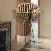 Wiklinowa lampa podłogowa loft vintage retro prl 