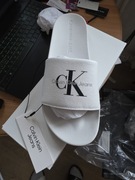 Nowe klapki meskie calvin klein jeans 44 białe 