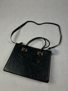 Piękna duża torebka torba na ramię do ręki czarna skórzana shopper