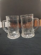 Vintage Piwny Kubek Przezroczysty Z Panelem 5" wysoki Dno z wgłębieniami 