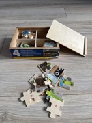 Puzzle drewniane 4 obrazki kompletne 