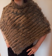 Orchid poncho szal futerko z królika 