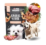 PAN MIĘSKO MOKRA KARMA DLA PSA KAWAŁKI CIELĘCINY Z KRÓLIKIEM 20x150G