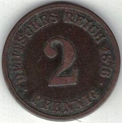 47 Niemcy Cesarstwo 2 pfennig 1876 A