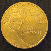2 ZŁOTE z 2005  JAN PAWEŁ II 1920 - 2005. MONETA MENNICZA