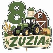 Topper Traktor / Ciągnik - Personalizowany (Imię + Cyfra)