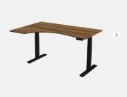 Biurko z regulacją wysokości  czarny / DĄB CASELLA NATURALNY