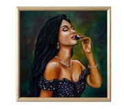 Portret, "Portret dziewczyny z owocem" ,ręcznie malowany, farby olejne