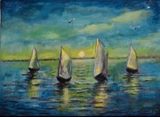 "Trzy kolory" akryl płótno A4