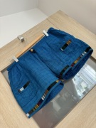 NOWE Krótkie niebieskie spodenki szorty Boho etno Aztec XL / 42