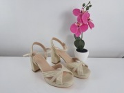 Sandały na Słupku Paradox London Złote 40