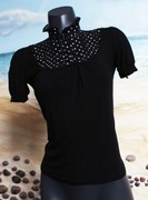 Czarna Bluzka**Żabot Białe Groszki**Atmosphere**Rozmiar S/M/L