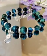 Bransoletka ze srebra S925 z naturalnymi kamieniami 