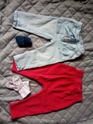 2x spodnie 74, 2x skarpetki 