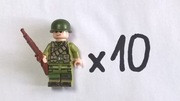 10 Figurek żołnierzy amerykańskich z broniami WW2 kompatybilne z Lego, Cobi