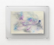 "Zima za drogą" oryg. obraz tuszem akrylowym z sygnaturą i cert.