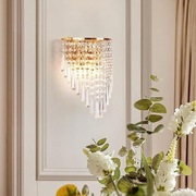 Złoty kinkiet kryształowy E14 31x19x13 cm