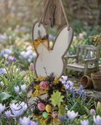 Dokracja ścienna zając na ścianę, drzwi, wianek zając