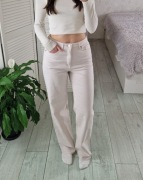Vero moda kremowe spodnie jeansowe dżinsowe wide leg szerokie 29/32 M