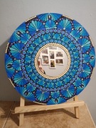 Mandala z lusterkiem 30cm ręcznie malowana dekoracja domu doskonały prezent