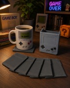 Podkładki pod kubek Game Boy zestaw 6 szt + stojak druk 3D