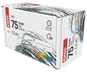 75 LED nano łezki 7,5m multikolor, zielony przewód, IP44 timer D3AM02