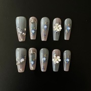 Coquette press on nails kokardkami i perłami sztuczne paznokcie tipsy