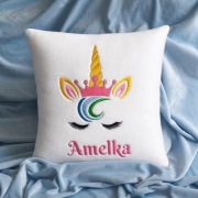 Poduszka z imieniem jednorożec haft prezent dla dziewczynki personalizowana