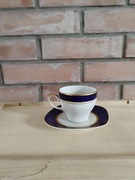 Porcelanowa filiżanka z talerzykiem. Sygnatura Echt Kobalt. IMCO Bavaria