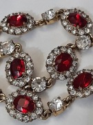 Bransoletka tenisowa Lc platerowana złotem z kryształami Syjamskimi vintage