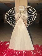 Aniołek z abaki- ozdoba świąteczna, bombka na choinkę 